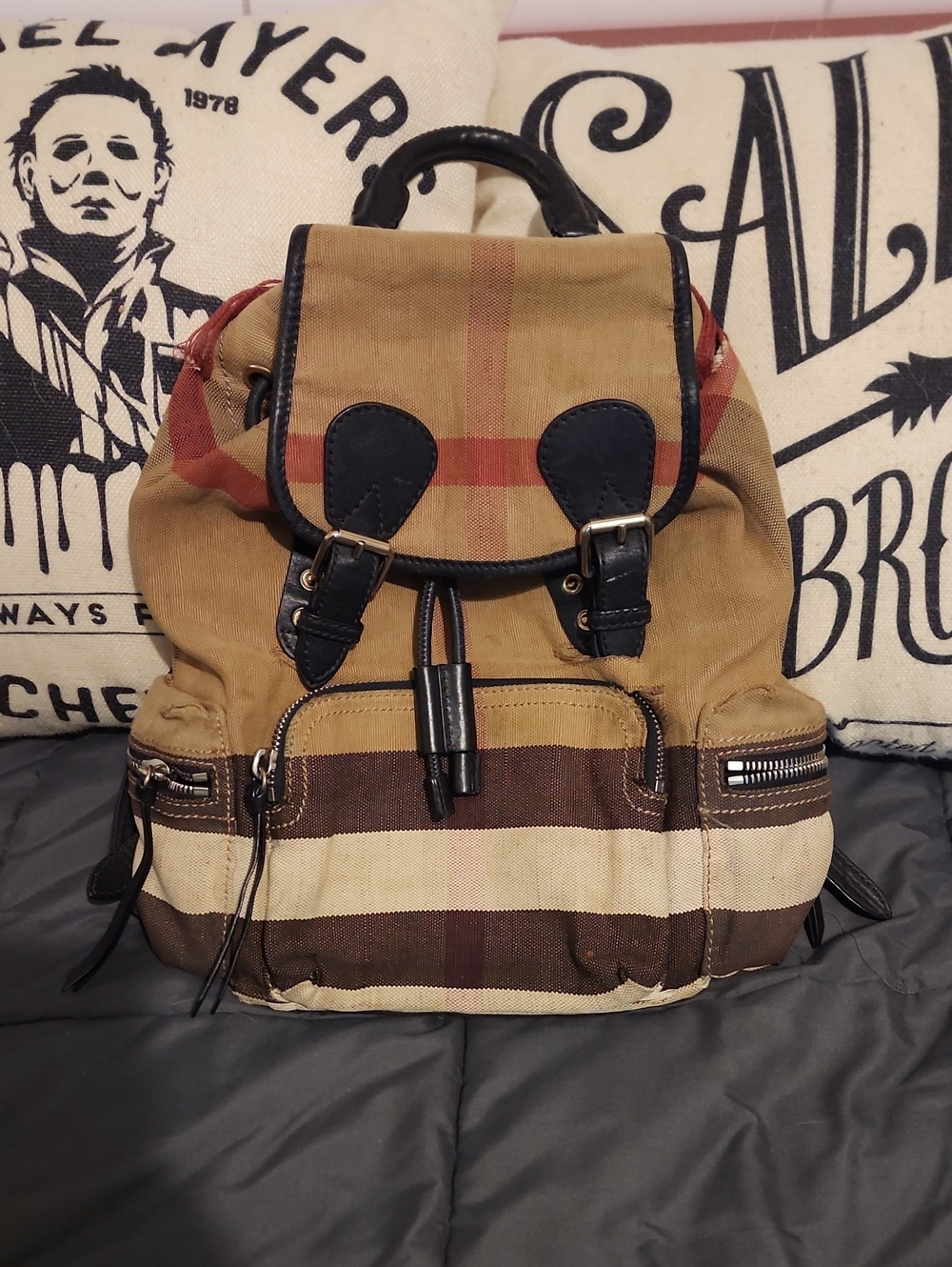 Authentic Burberry House Check Rusak Unisex Backpack - SO CUTE! 15x19 Medium
